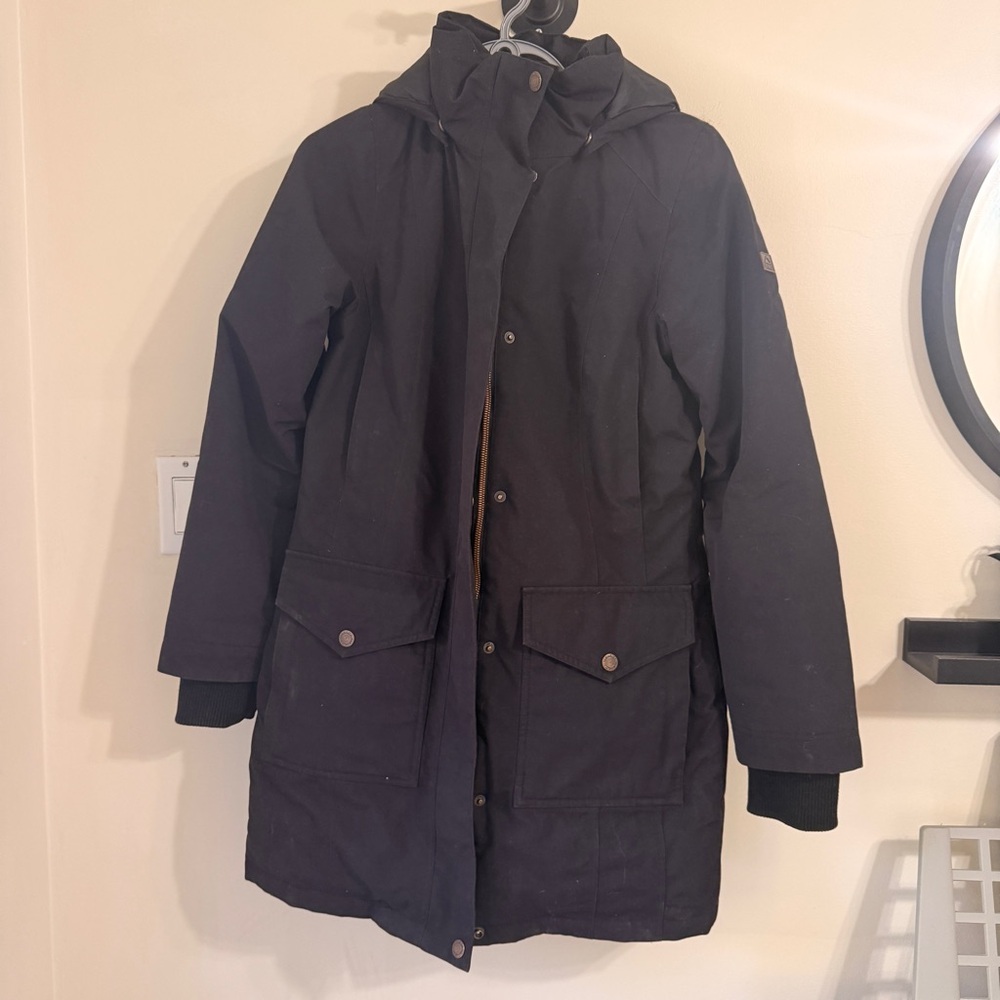 Winter Coat Women's S McKinley Black Jacket with Detachable Fur Trim Hood